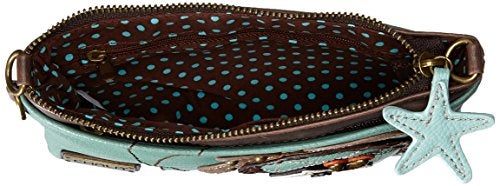 Chala Mini Cross-body Messenger Bag -Women PU Leather Phone Purse with Straps (Teal Sea Turtle) - Image 5