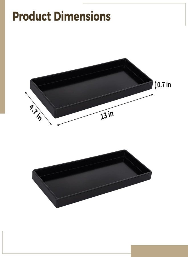 DORMIYA 2 PCS Toilet Tank Trays, Rectangle Black Melamine Bathroom Decor, Toilet Tank Topper Storage, Modern Countertop Holder for Roll Paper Towels, Vanity Tray for Bathroom or Dresser Decor - Image 5