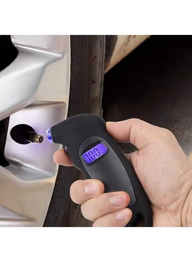 Generic Digital Tyre Air Pressure Gauge Tester Tool, Black  - Image 3