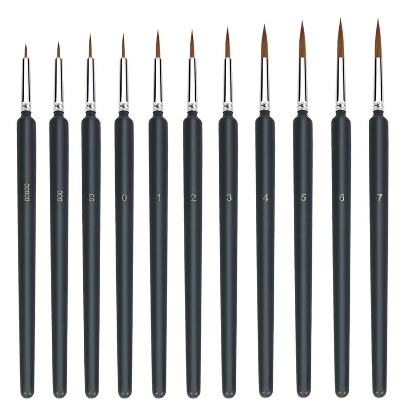 CUZWAVE Professional Mini Detail Brush Set (11 Pieces) | Small Precision Brushes for Acrylics, Watercolors & Miniature Painting | Art & Craft Tool for Artists - Image 1