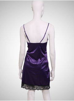 ovitio Purple Nightgown with Lace Trim in One Piece  - Image 2