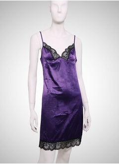 ovitio Purple Nightgown with Lace Trim in One Piece  - Image 1