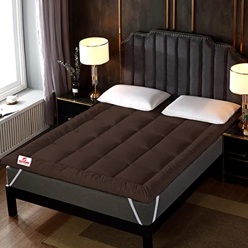 ACHIR 500 GSM Super Soft Polycotton Microfiber Mattress Topper/Padding for Soft and Comfortable Sleep - Brown, (Single Size, 36"X75"Inch, 3Ft x 6.25Ft) - Image 4