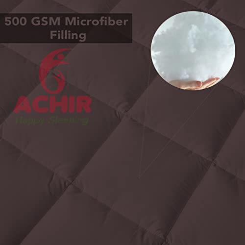ACHIR 500 GSM Super Soft Polycotton Microfiber Mattress Topper/Padding for Soft and Comfortable Sleep - Brown, (Single Size, 36"X75"Inch, 3Ft x 6.25Ft) - Image 3