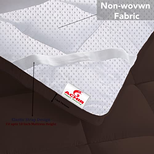 ACHIR 500 GSM Super Soft Polycotton Microfiber Mattress Topper/Padding for Soft and Comfortable Sleep - Brown, (Single Size, 36"X75"Inch, 3Ft x 6.25Ft) - Image 5