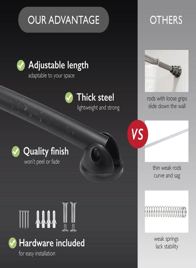 Design House Adjustable Curved Shower Rod, 44-Inch to 66-Inch, Design House Shower Curtain Rod, Expandable, Matte Black, 582817 - Image 4