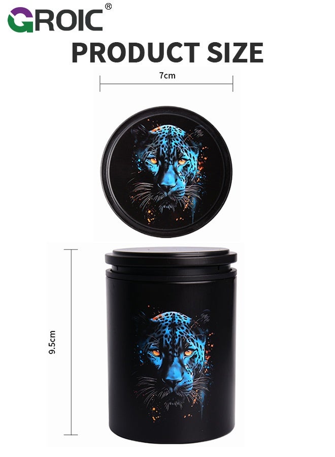 GROIC Car Ashtray, Portable Ashtray for Vehicle Cup Holders, Windproof Odor-Proof Car Interior Accessory with Anti-Spill Design, Black Panther Car Ashtray with Lid, Mini Metal Bin,  Small Garbage Can - Image 4