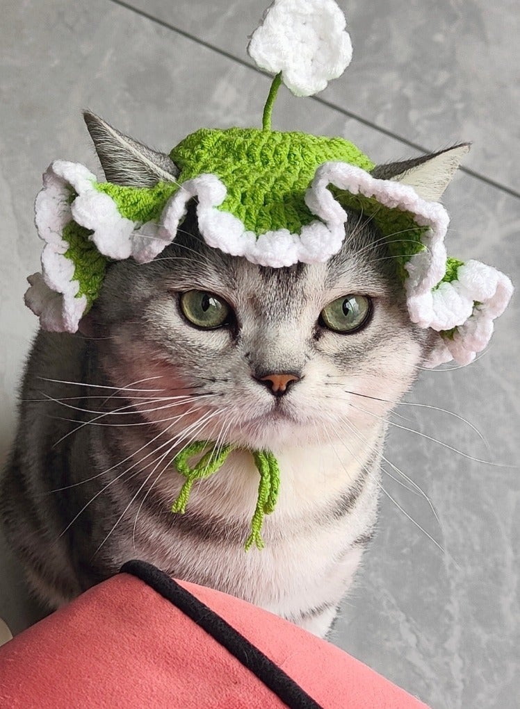 A.M Handmade Dog & Cat Elastic Woven Cap - Pet Party Photo Shoot Props & Accessories - Image 2