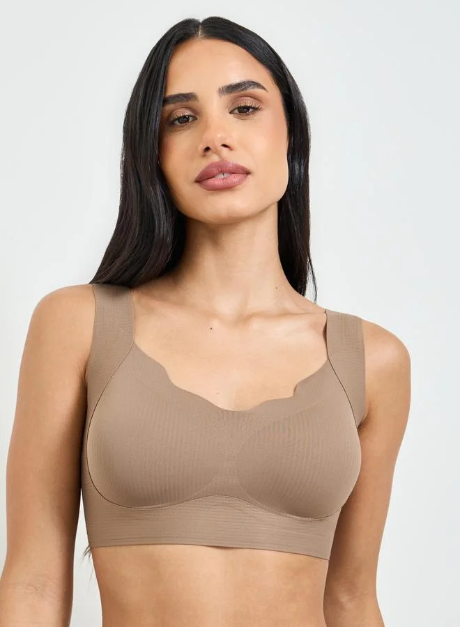 Take Two Solid Padded Non Wired T-Shirt Bra And Briefs Lingerie Set