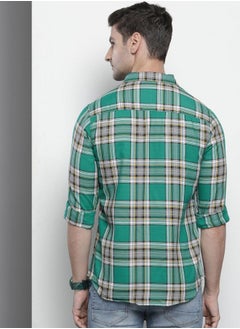 The Indian Garage Co Men Regular Fit Checkered Full Sleeves Spread Collar Casual Shirt  - Image 2