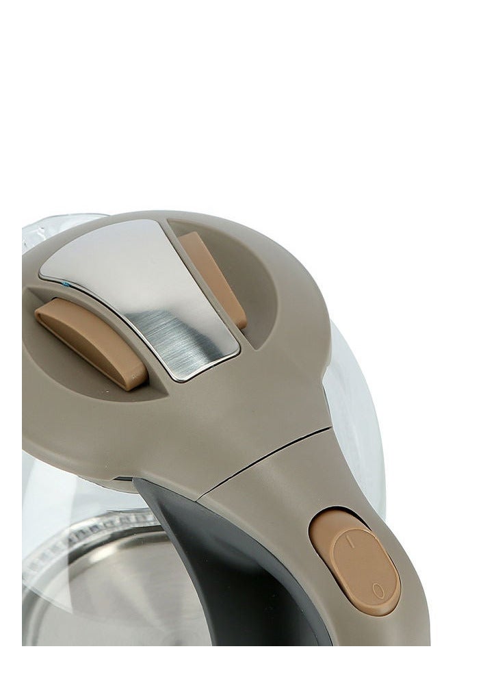 REFURA غلاية كهربائية زجاجية لاسلكية سعة 1.8 لتر مع وظيفة الإغلاق التلقائي بقدرة 1500 وات، لون رمادي RE-11605 - Image 3