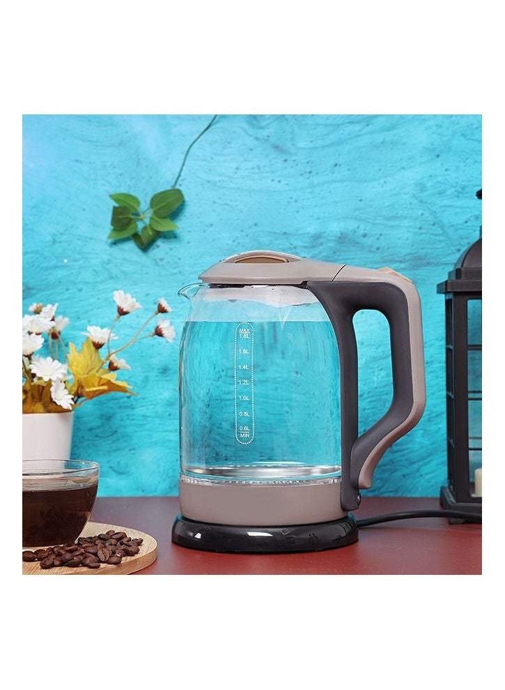 REFURA غلاية كهربائية زجاجية لاسلكية سعة 1.8 لتر مع وظيفة الإغلاق التلقائي بقدرة 1500 وات، لون رمادي RE-11605 - Image 5