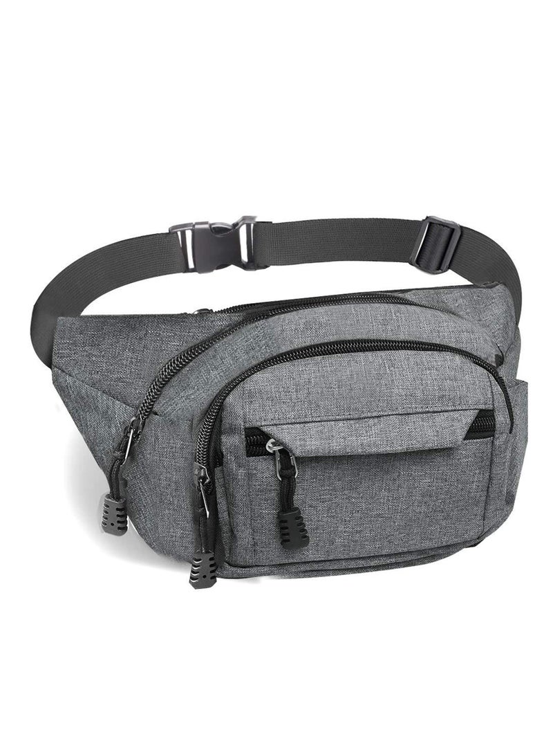 SOLARAE Waterproof Bumbag Waist Pack with 4 Zip Pockets, Adjustable Belt for Men and Women, Ideal for Running, Hiking, Travel, and Outdoor Sports. - Image 1
