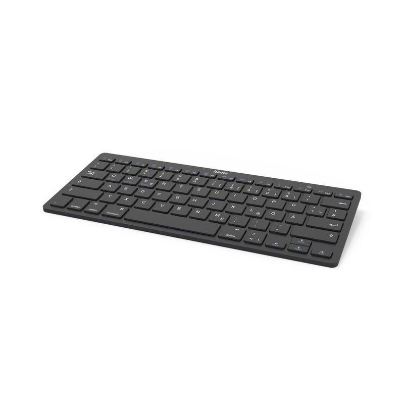 Hama KEY4ALL X510 Bluetooth Keyboard, Black, Compact, QWERTY US Layout, 78 Keys, Scissor Mechanism, for iOS, Android and Windows - Image 1