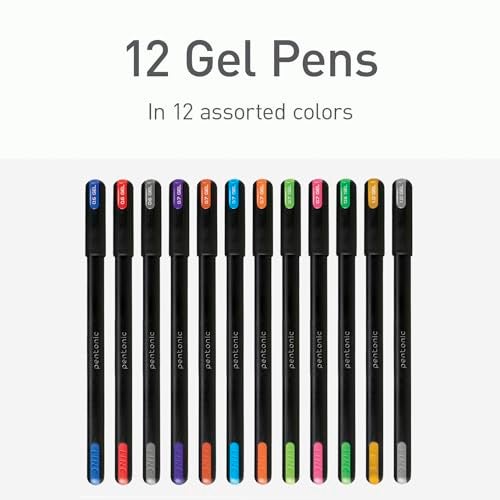 Pentonic Gel Pens In Pen Organizer Case, 12 Count, Assorted Colored Ink, 0.6 mm, 0.7 mm, 1.0 mm, Smooth Writing (PEN12185) - Image 3