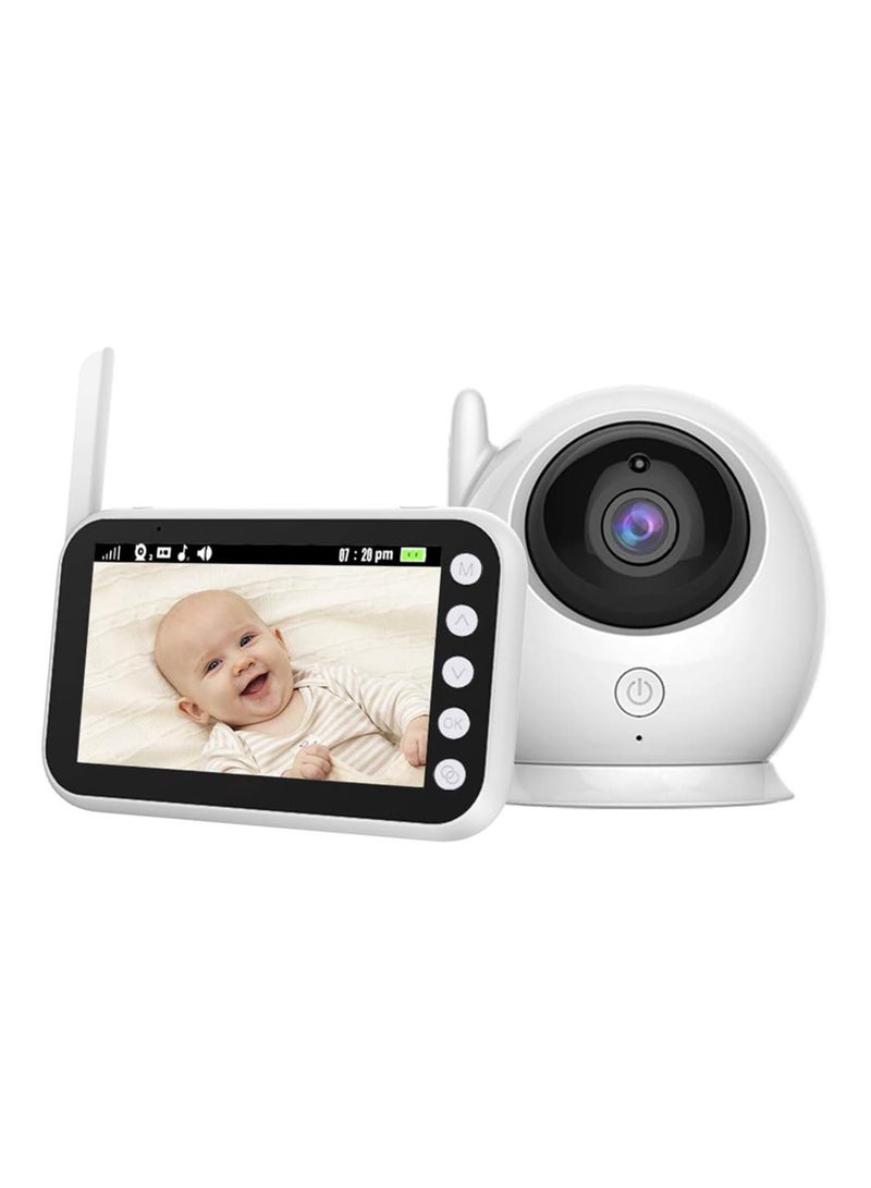 ABM100 Video Baby Monitor with LCD Display, 360-Degree Angle, Two-Way Audio, Infrared Night Vision, Lullaby Sounds, Temperature Alerts, and Multi-Camera Support. - Image 1