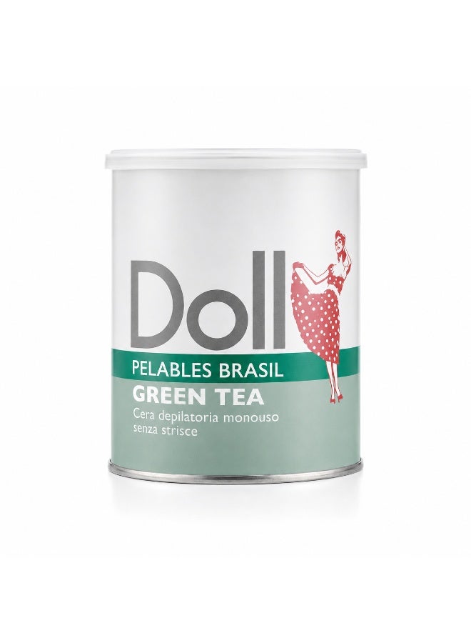دول Doll Pelables Brasil شمع إزالة الشعر الاحترافي بدون شرائط بخلاصة الشاي الأخضر، 800 مل - Image 1
