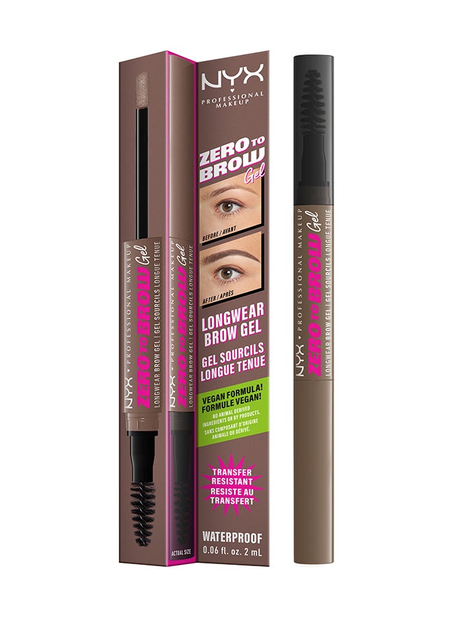 NYX PROFESSIONAL MAKEUP جل الحواجب زيرو تو برو يدوم طويلاً - بني رمادي  - Image 2