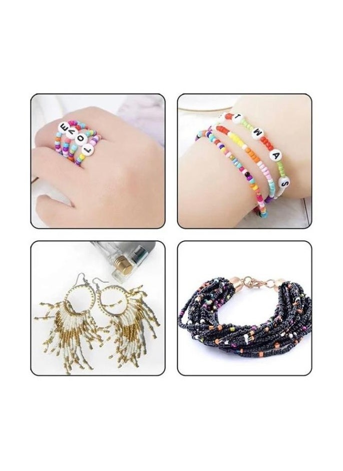 MARAH TOYS 10000-Piece Small Colourful Gemstone Bracelet Beads With A-Z Alphabet Letter DIY Bead Making Kit With Rope 7.8 x 5.2 x 0.9inch  - Image 2