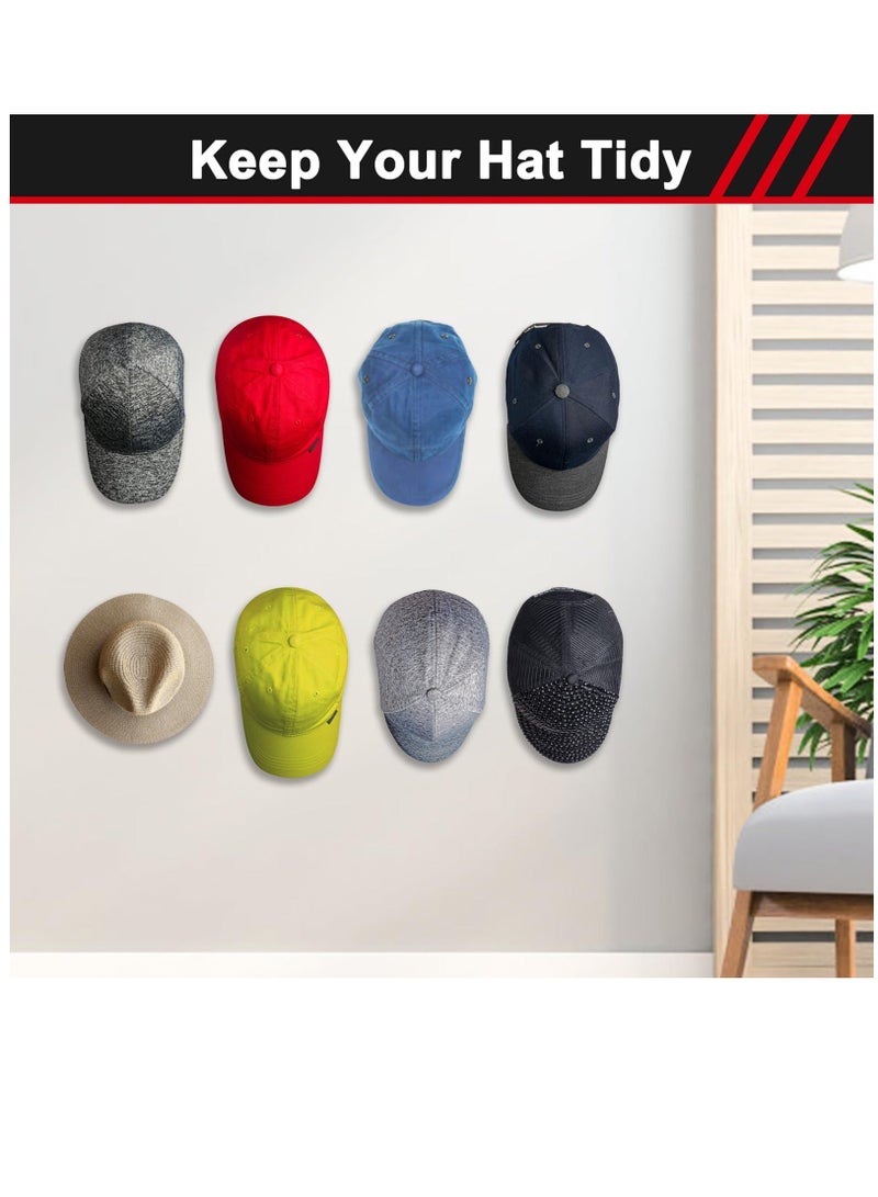 16 PCS Adhesive Hat Hooks for Wall, Upgraded Hat Holder Hat Hangers, Hat Hook for Baseball Caps, No Drilling, Strong Hat Hooks for Ear Headbands, White  - Image 3