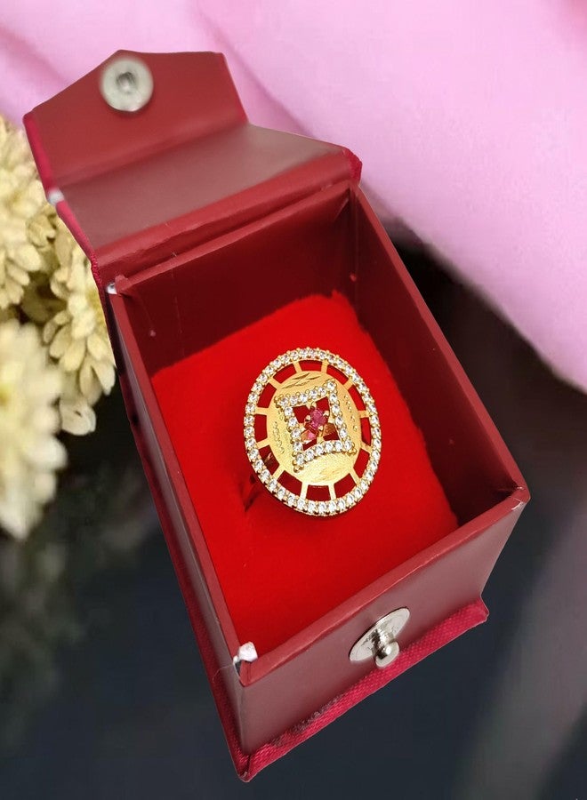 SDR Statement Gold Modern Wedding Alloy Steel Gold Plated Adjustable Cubic Zirconia AD Premium Collection Ring for Women - Image 2