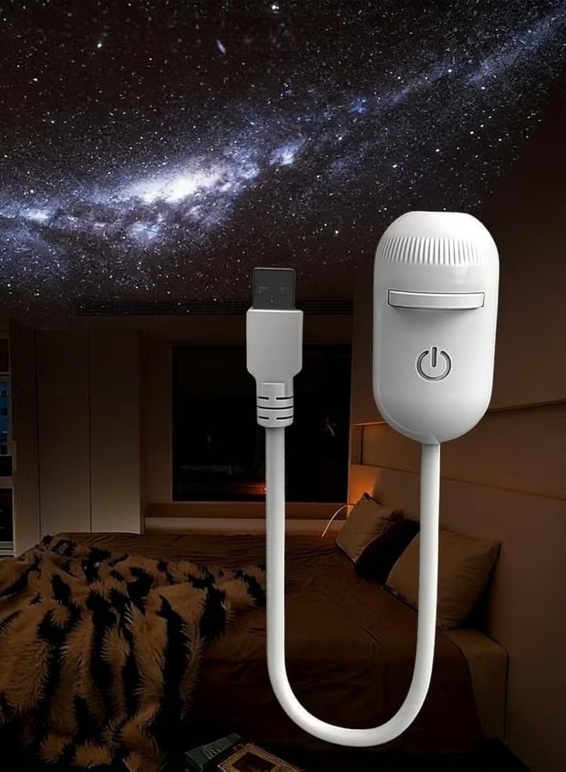 ELTRAZONE Ocean Galaxy Projector Night Light – USB Powered Starry Sky & Ocean Wave Lamp with Flexible Neck, One-Button Control, Portable Ambient Light for Bedroom, Kids Room, Party & Home Decor - Image 2