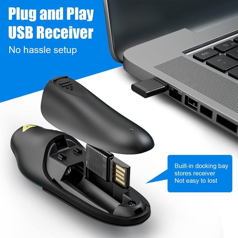 AMERTEER Presentation Clicker Wireless Presenter Remote Clicker for PowerPoint Presentations with Red Pointer, PowerPoint Clicker Slide Advancer for Mac/Windows/Google Slide/PPT. - Image 4