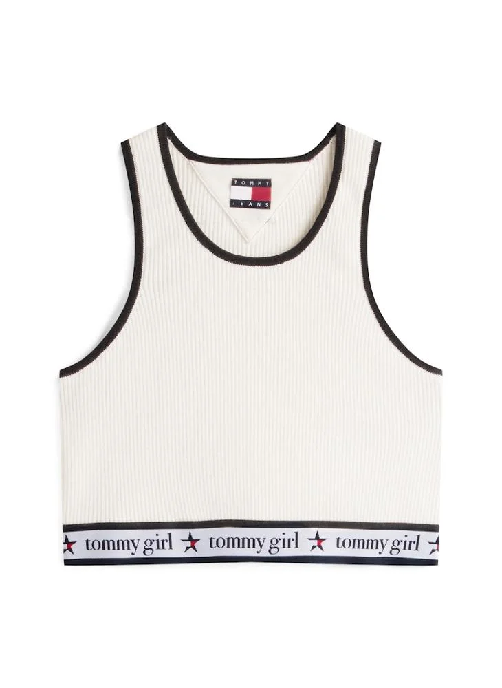 TOMMY JEANS Tommy Girl Scoop Neck Knitted Tank Top