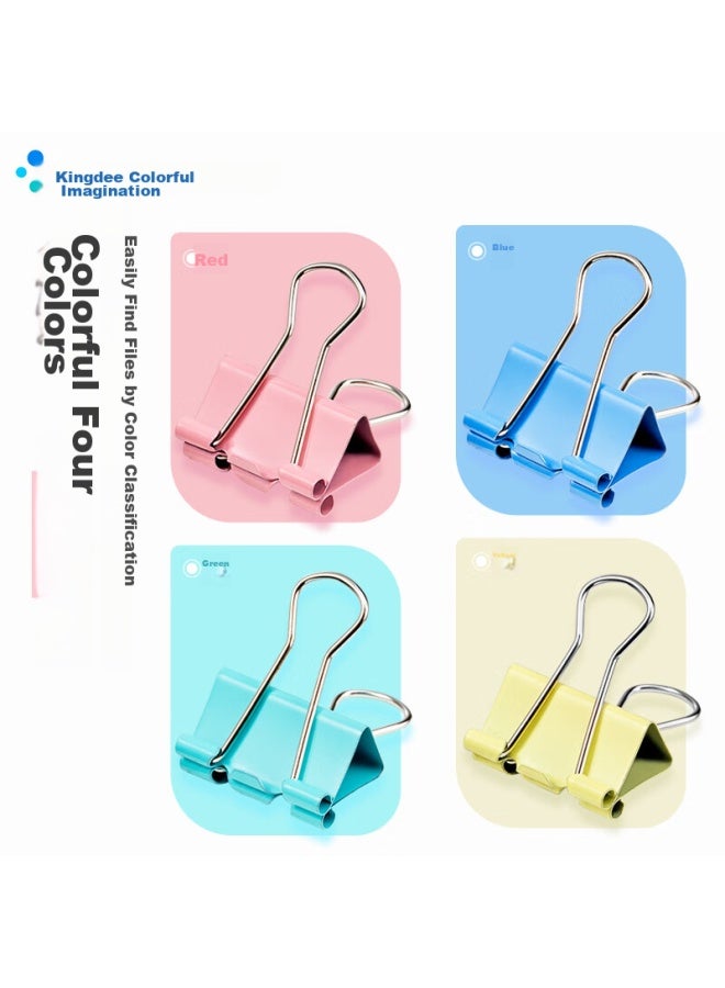 Kingdee 63-piece Assorted Pack Of Multi-size Colored Binder Clips/erfly Clips/bill Clips Metal Butterfly Clips For Bills And Doents - Image 4