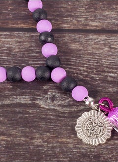 The Black Pearl Accessories Black & Purple Alabaster Stone Prayer Bead of 33 Beads  - Image 3