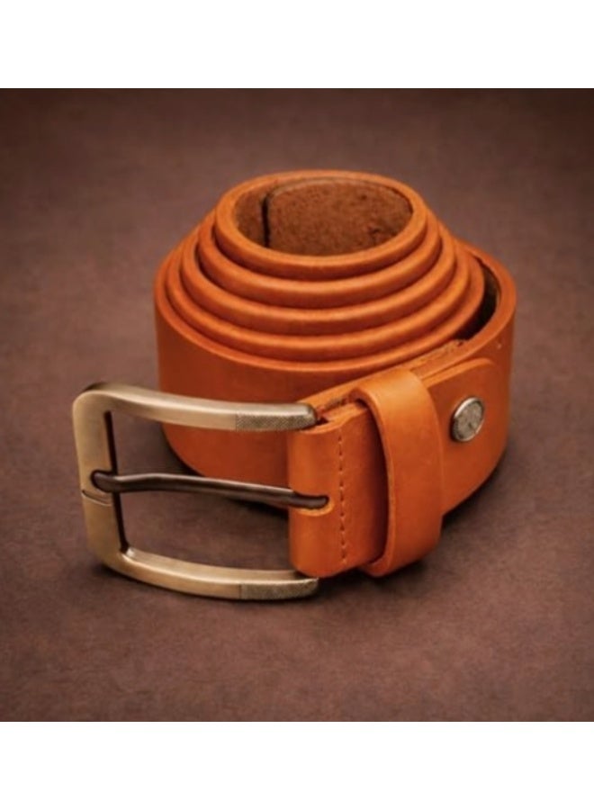 Men’s Genuine Buffalo Leather Casual Belt – Heavy-Duty Scratch-Resistant Metal Buckle – Double Loop Design – Model 1646 - Image 1