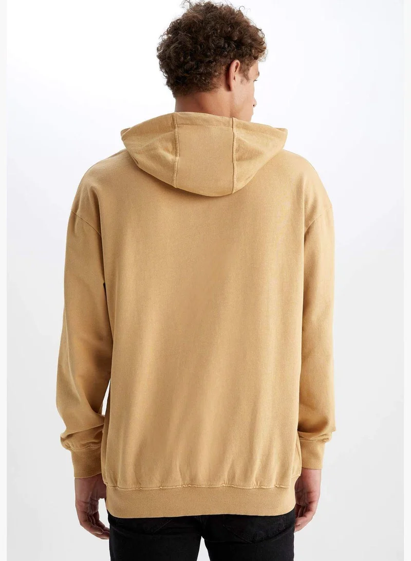 DeFacto Man Boxy Fit Hooded Long Sleeve Knitted Sweatshirt