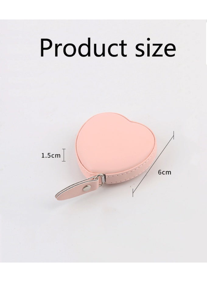 شريط قياس صغير على شكل قلب، مسطرة ناعمة، محمول، شريط قياس قابل للسحب تلقائيًا للملابس والجلود، بمقياس 1.5 متر - Image 4