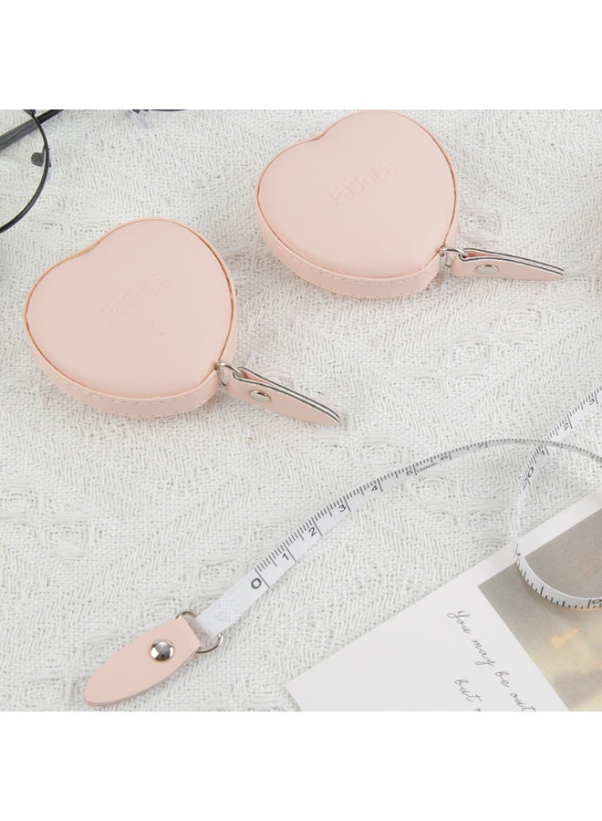 شريط قياس صغير على شكل قلب، مسطرة ناعمة، محمول، شريط قياس قابل للسحب تلقائيًا للملابس والجلود، بمقياس 1.5 متر - Image 3