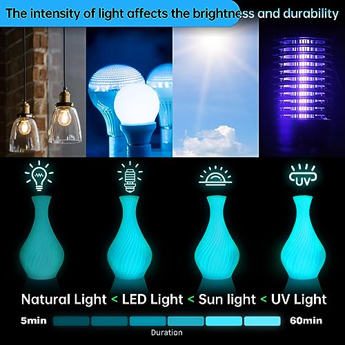 SUNLU Glow in The Dark PLA Filament, Neatly Wound Luminous PLA 3D Printer Filament 1.75mm Dimensional Accuracy +/- 0.02mm, Fit Most FDM 3D Printers, 1kg Spool (2.2lbs), (White PLA, Glow Blue) - Image 3