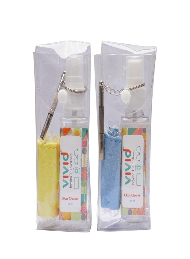 VividVision® Combo of 2 PRODUCTS- 50ML spray-contains NO Detergent, NO foam, cleaning cloth, Screw Driver-Cleans Any Lens or Screen(Spectacles,Mobile,Laptop) Eyeglass Repair kit - Pack of 2 items Clear Pouch - Image 1