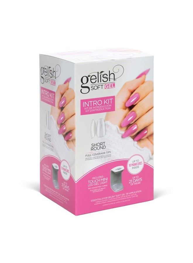 Gelish Soft Gel Intro Starter Kit – Full Coverage Press On Tips, LED Nail Lamp, Long-Lasting, Fast Application, No Chip, At-Home Gel Nails, Easy to Use (Short Round Kit) - Image 2