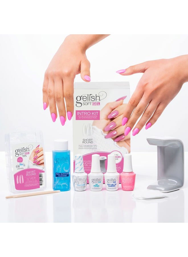 Gelish Soft Gel Intro Starter Kit – Full Coverage Press On Tips, LED Nail Lamp, Long-Lasting, Fast Application, No Chip, At-Home Gel Nails, Easy to Use (Short Round Kit) - Image 3
