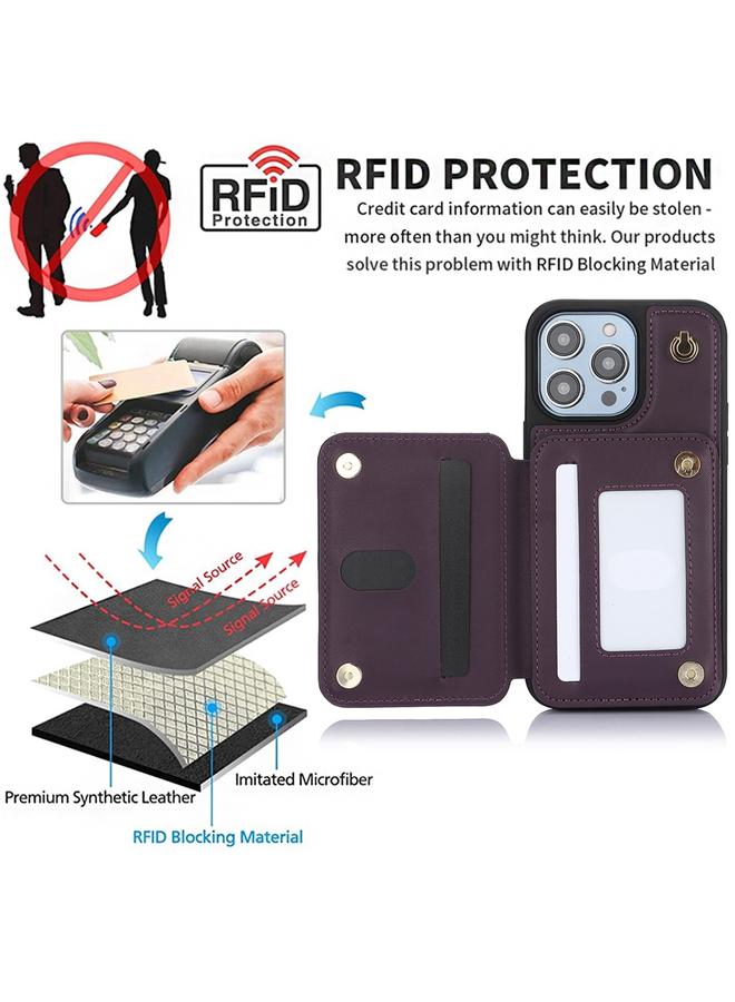 زبون جراب هاتف iPhone 13 Pro Max YM006 بسحاب وحقيبة بطاقات مع حبل مزدوج - Image 3