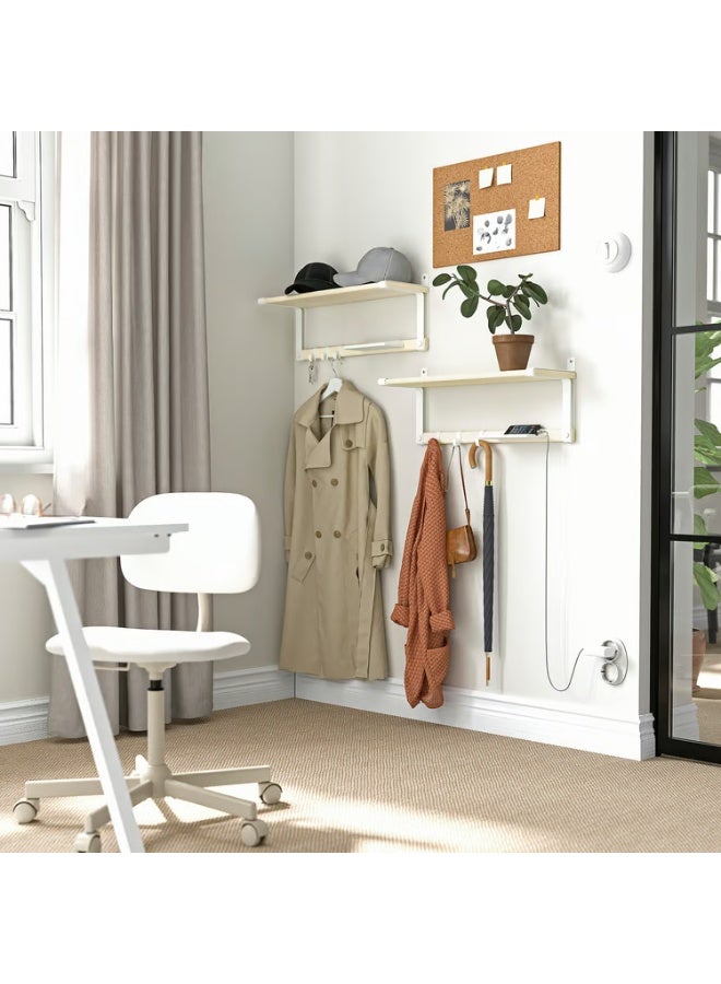IKEA (IKEA) رف حائط أبيض من خشب الحور 65 × 26 سم - Image 5