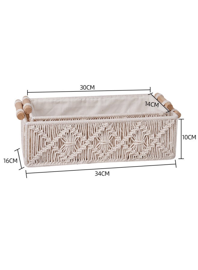 Cotton Rope Woven Storage Box Handmade Storage Basket Desktop Storage Artistic Retro Storage Basket