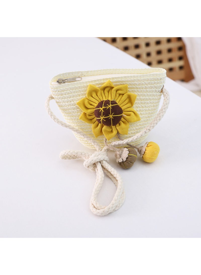 Generic Girls Trendy Crossbody Mini PurseSunflower bag milk White Sunflower bag milk White 