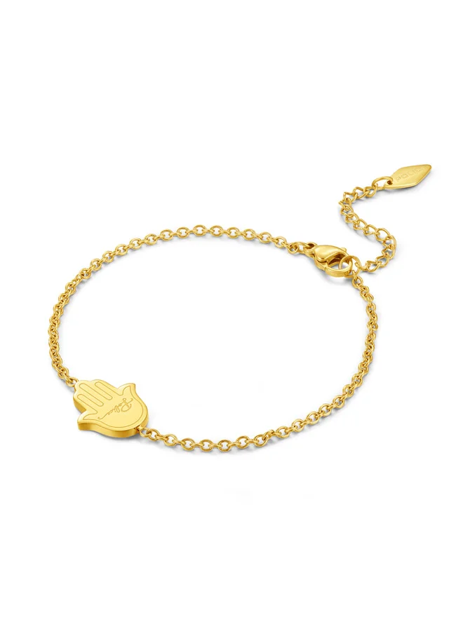 POLICE Vision Gold Plated Ladies Bracelet With white and Aqua crystal 170+35MMPEJLB0003901