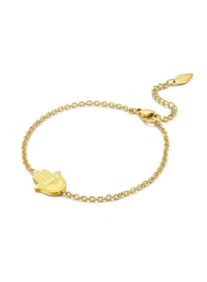 POLICE Vision Gold Plated Ladies Bracelet With white and Aqua crystal 170+35MMPEJLB0003901