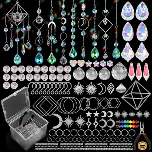 HYBEADS DIY Suncatcher Kit, 400pcs Crystal Sun Catchers Ornament Making Supplies Arts and Crafts Kits for Adults Indoor Windows Hanging Prism Garden Office Home Decor Gifts for Women Birthday Mother's Day - Image 1
