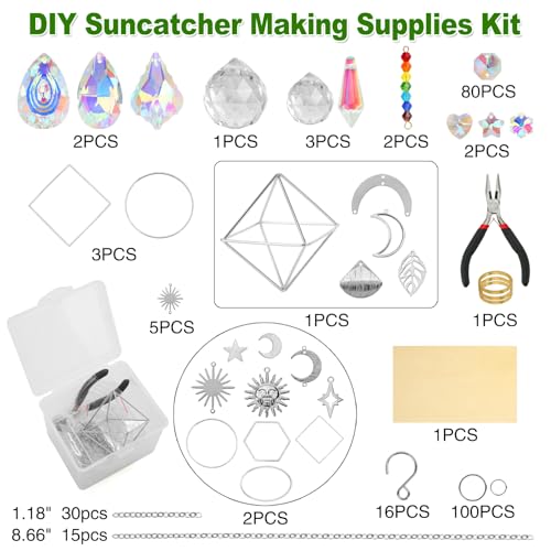 HYBEADS DIY Suncatcher Kit, 400pcs Crystal Sun Catchers Ornament Making Supplies Arts and Crafts Kits for Adults Indoor Windows Hanging Prism Garden Office Home Decor Gifts for Women Birthday Mother's Day - Image 2