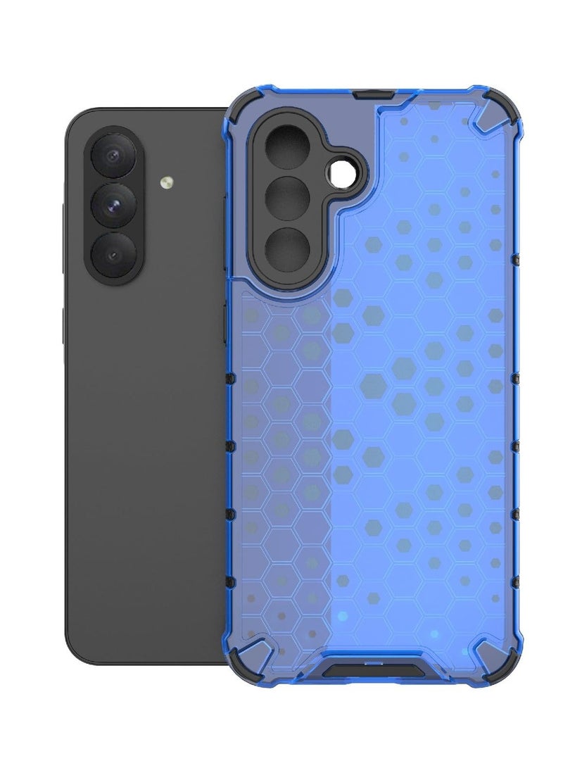 جراب حماية بتصميم خلية النحل، مقاوم للصدمات مع حماية للكاميرا متوافق مع Samsung galaxy A56 (ازرق) - Image 4