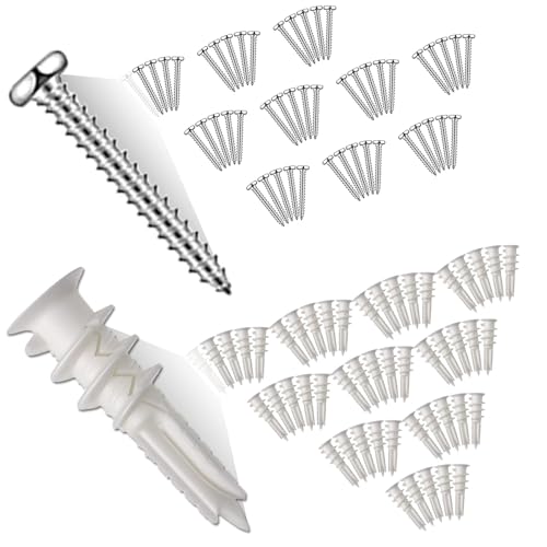 Mobi Lock 50pcs Self Drilling Drywall Anchors #8 and 50 Phillips Pan Head Self Tapping Screws for Gypsum Boards, Drywalls or Plasterboards - Holds up to 75Lbs or 34Kg - by Mobi Lock - Image 5