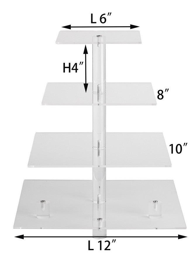 YestBuy Cupcake Stand, 4 Tier Acrylic Cupcake Tower Stand, Premium Cupcake Holder, Clear Cupcake Display for 52 Cupcakes, Display for Pastry Wedding Birthday Party - Image 2