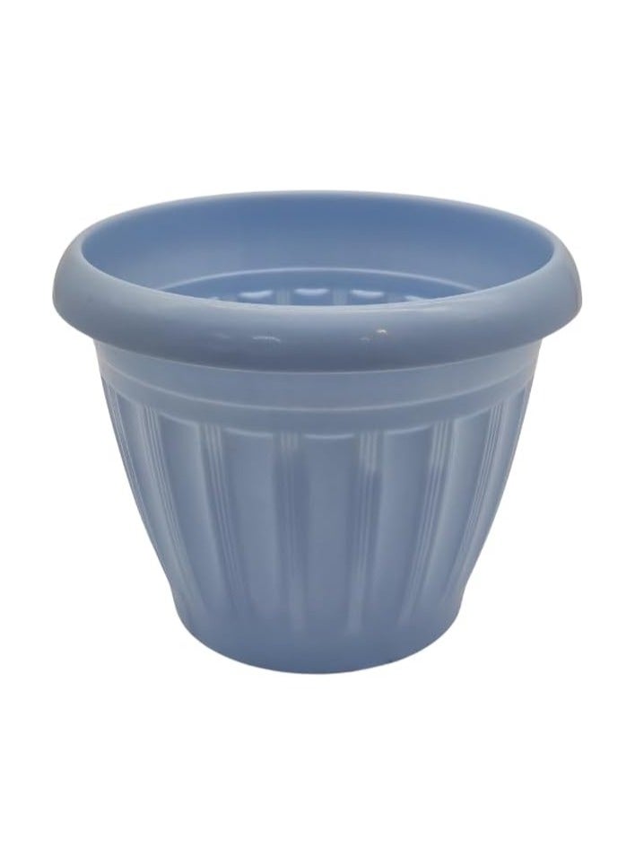 Generic FG ZAIN Round Plastic Flower Pots without Bottom Tray, Pack of 5, Color-Light Blue, Durable Plant Pots with Drainage Holes, Ideal for Herbs, Succulents, Flower Plants, Indoor and Outdoor Use  - Image 1
